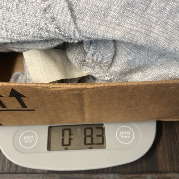 Free People thermal long sleeve tee XS oversized raw edge grunge boho waffle - Picture 8 of 8